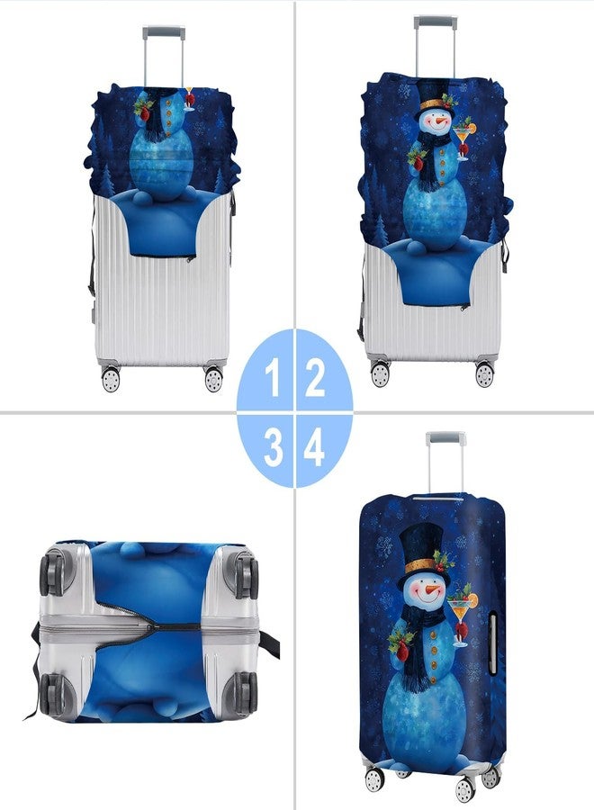 THISFIND Blue Snowman Luggage Cover, Washable Christmas Suitcase Cover, Travel Suitcase Protector Anti-scratch Bag Cover Holiday Travel Christmas Gift,XL - Image 4